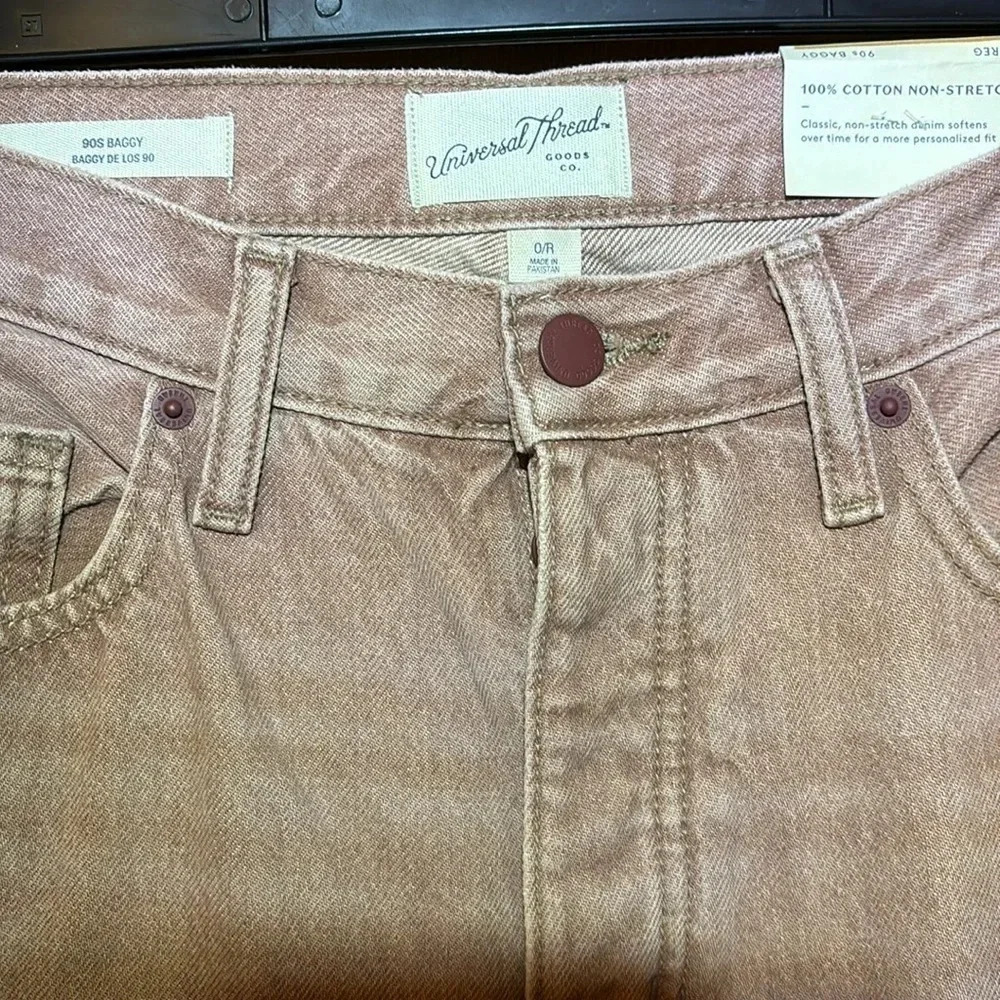Universal Thread 90s Baggy Relaxed Hip & Thigh Bagggy Leg Pink Size 0 NWT - Picture 3 of 12
